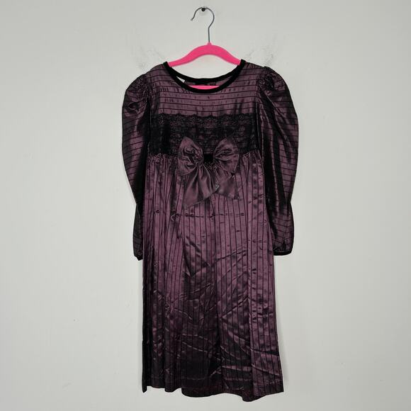 JO LENE Vintage Gothic Dress Girls Sz 6 Halloween Haunted Goth Wednesday Costume - Picture 2 of 9